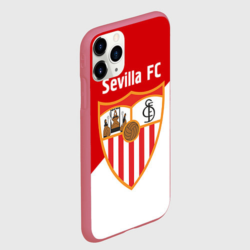 Чехол iPhone 11 Pro матовый Sevilla FC / 3D-Малиновый – фото 2