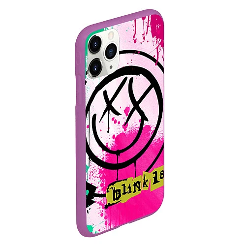Чехол iPhone 11 Pro матовый Blink-182: Purple Smile / 3D-Фиолетовый – фото 2