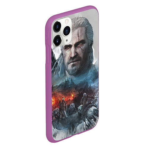 Чехол iPhone 11 Pro матовый Witcher / 3D-Фиолетовый – фото 2