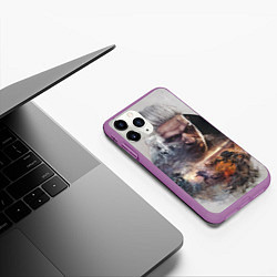 Чехол iPhone 11 Pro матовый Ведьмак, цвет: 3D-фиолетовый — фото 2