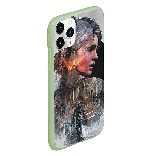 Чехол iPhone 11 Pro матовый Девушки Ведьмака / 3D-Салатовый – фото 2