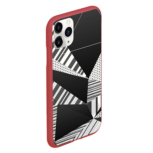Чехол iPhone 11 Pro матовый Геометрия / 3D-Красный – фото 2
