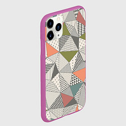 Чехол iPhone 11 Pro матовый Геометрия, цвет: 3D-фиолетовый — фото 2