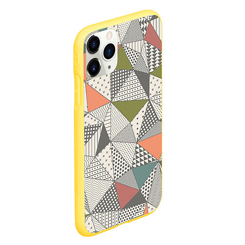Чехол iPhone 11 Pro матовый Геометрия / 3D-Желтый – фото 2