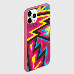 Чехол iPhone 11 Pro матовый Геометрия, цвет: 3D-малиновый — фото 2