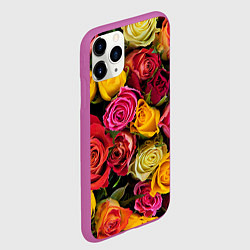 Чехол iPhone 11 Pro матовый Ассорти из роз, цвет: 3D-фиолетовый — фото 2