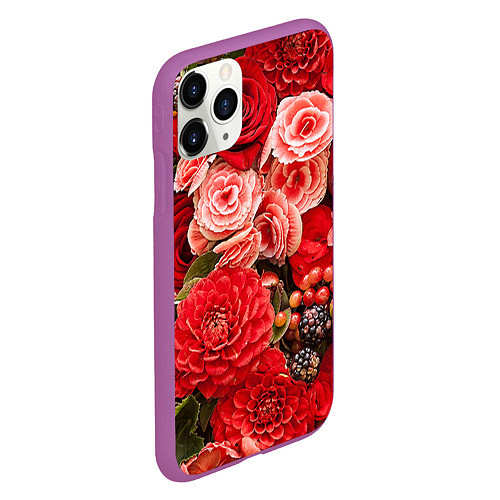Чехол iPhone 11 Pro матовый Ассорти из цветов / 3D-Фиолетовый – фото 2