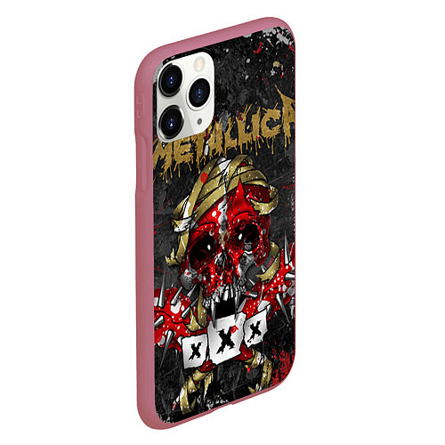 Чехол iPhone 11 Pro матовый Metallica XXX / 3D-Малиновый – фото 2