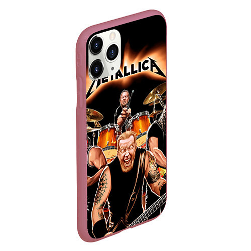 Чехол iPhone 11 Pro матовый Metallica Band / 3D-Малиновый – фото 2