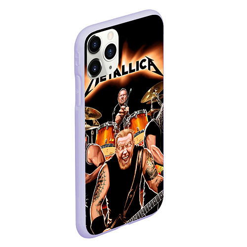 Чехол iPhone 11 Pro матовый Metallica Band / 3D-Светло-сиреневый – фото 2