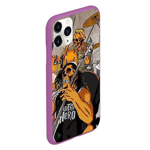 Чехол iPhone 11 Pro матовый Metallica: Guitar Hero / 3D-Фиолетовый – фото 2