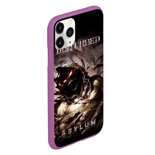 Чехол iPhone 11 Pro матовый Disturbed / 3D-Фиолетовый – фото 2