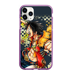 Чехол iPhone 11 Pro матовый One Piece, цвет: 3D-фиолетовый