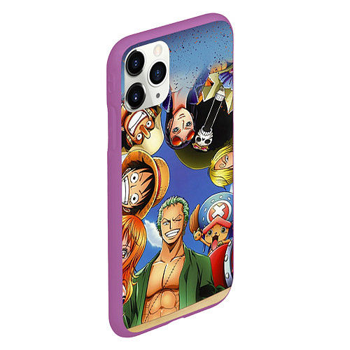 Чехол iPhone 11 Pro матовый One Piece / 3D-Фиолетовый – фото 2