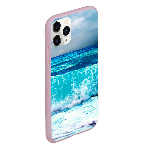 Чехол iPhone 11 Pro матовый Волны / 3D-Розовый – фото 2