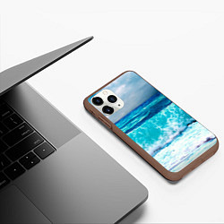 Чехол iPhone 11 Pro матовый Волны, цвет: 3D-коричневый — фото 2