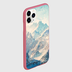 Чехол iPhone 11 Pro матовый Горы, цвет: 3D-малиновый — фото 2