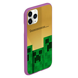 Чехол iPhone 11 Pro матовый Minecraft Sssss, цвет: 3D-фиолетовый — фото 2