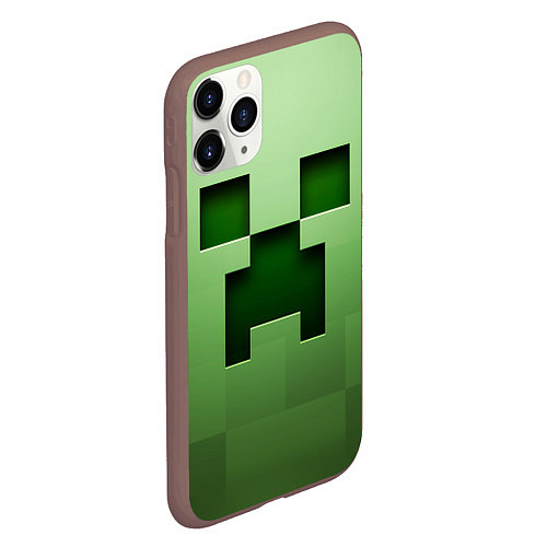 Чехол iPhone 11 Pro матовый Creeper Face / 3D-Коричневый – фото 2