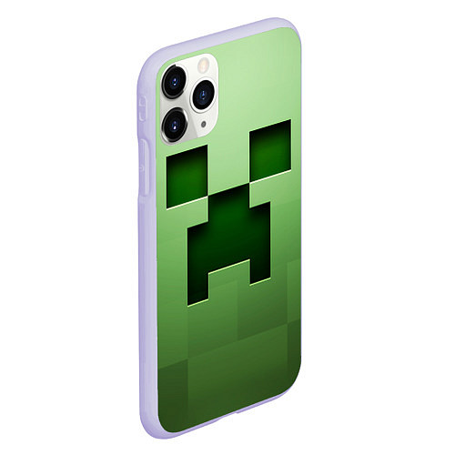 Чехол iPhone 11 Pro матовый Creeper Face / 3D-Светло-сиреневый – фото 2