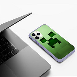 Чехол iPhone 11 Pro матовый Creeper Face, цвет: 3D-светло-сиреневый — фото 2