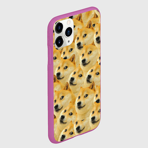 Чехол iPhone 11 Pro матовый Doge / 3D-Фиолетовый – фото 2