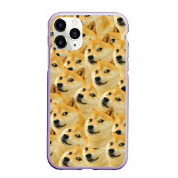 Чехол iPhone 11 Pro матовый Doge, цвет: 3D-светло-сиреневый