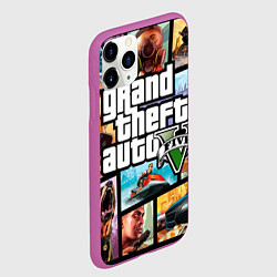 Чехол iPhone 11 Pro матовый GTA 5: City Stories, цвет: 3D-фиолетовый — фото 2