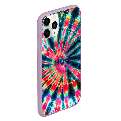 Чехол iPhone 11 Pro матовый Tie dye / 3D-Сиреневый – фото 2