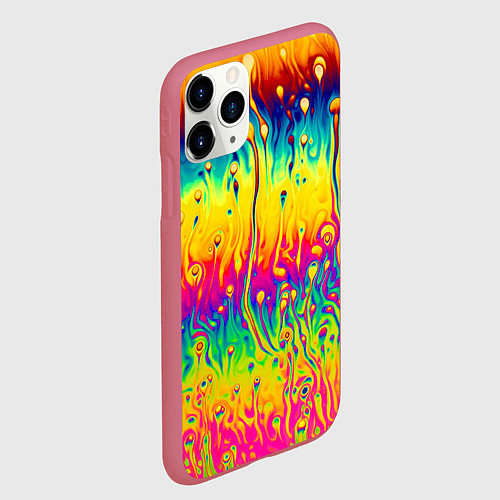 Чехол iPhone 11 Pro матовый Tie dye / 3D-Малиновый – фото 2