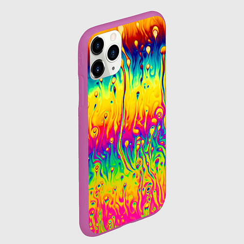 Чехол iPhone 11 Pro матовый Tie dye / 3D-Фиолетовый – фото 2