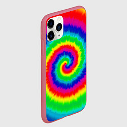 Чехол iPhone 11 Pro матовый Tie dye, цвет: 3D-малиновый — фото 2