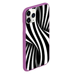 Чехол iPhone 11 Pro матовый Оптические иллюзии, цвет: 3D-фиолетовый — фото 2