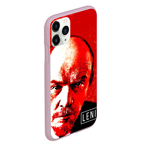 Чехол iPhone 11 Pro матовый Red Lenin / 3D-Розовый – фото 2