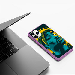 Чехол iPhone 11 Pro матовый 2Pac Shakur, цвет: 3D-фиолетовый — фото 2