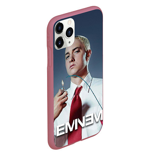 Чехол iPhone 11 Pro матовый Eminem Fire / 3D-Малиновый – фото 2