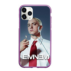 Чехол iPhone 11 Pro матовый Eminem Fire, цвет: 3D-фиолетовый