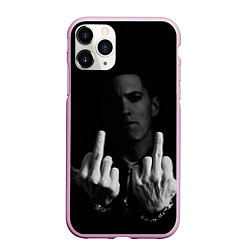 Чехол iPhone 11 Pro матовый Eminem Fuck, цвет: 3D-розовый