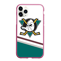 Чехол iPhone 11 Pro матовый Anaheim Ducks Selanne, цвет: 3D-малиновый