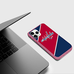 Чехол iPhone 11 Pro матовый Washington capitals, цвет: 3D-малиновый — фото 2