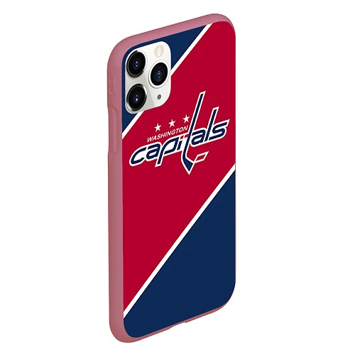 Чехол iPhone 11 Pro матовый Washington capitals / 3D-Малиновый – фото 2