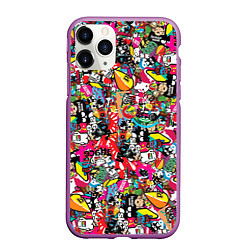 Чехол iPhone 11 Pro матовый Стикербомбинг, цвет: 3D-фиолетовый