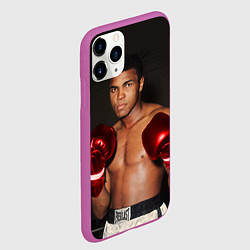 Чехол iPhone 11 Pro матовый Мухаммед Али, цвет: 3D-фиолетовый — фото 2