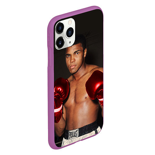 Чехол iPhone 11 Pro матовый Мухаммед Али / 3D-Фиолетовый – фото 2