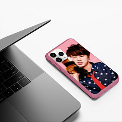 Чехол iPhone 11 Pro матовый BTS: Love Me, цвет: 3D-малиновый — фото 2