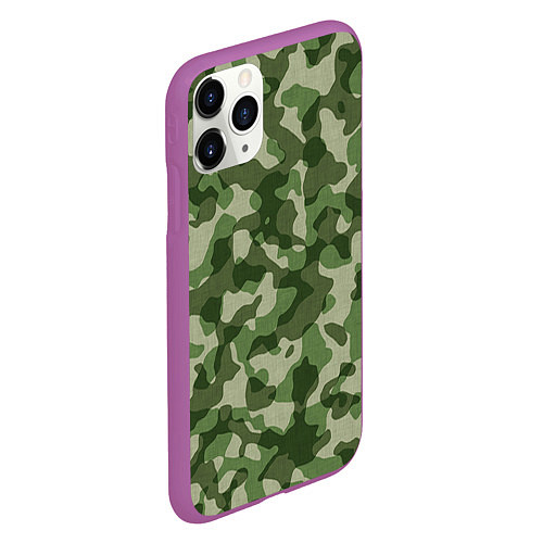 Чехол iPhone 11 Pro матовый Хаки / 3D-Фиолетовый – фото 2