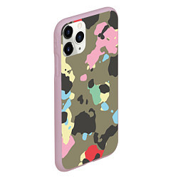 Чехол iPhone 11 Pro матовый Камуфляж: микс цветов, цвет: 3D-розовый — фото 2