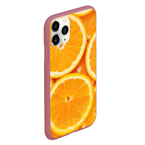 Чехол iPhone 11 Pro матовый Апельсин / 3D-Малиновый – фото 2