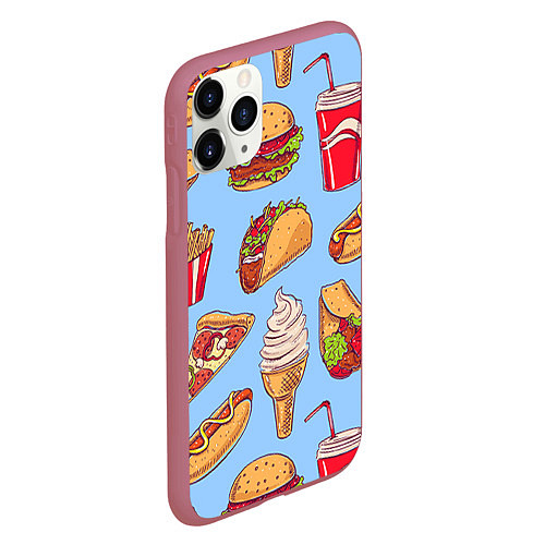 Чехол iPhone 11 Pro матовый Еда / 3D-Малиновый – фото 2