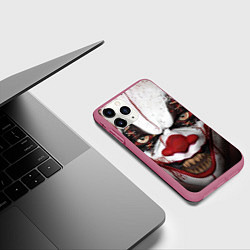 Чехол iPhone 11 Pro матовый Зомби клоун, цвет: 3D-малиновый — фото 2